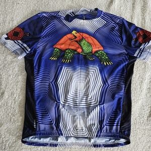 Vintage Primal Wear Cycling Jersey 3XL Tropical Honu Turtle Blue 17-1/4" Zip